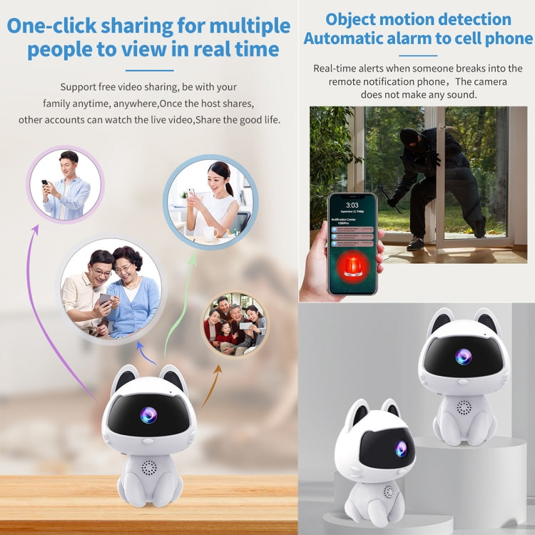 K9 Cute Pets Smart Home Camera, Support Night Vision & Two-way Voice & Motion Detection, K9 K9 Cute Pets Smart Home Camera, Support Night Vision & Two-way Voice & Motion Detection, K9